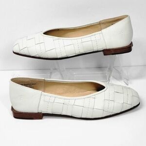 RARE Frye claire Elegant White Woven Women's ballet Flats
